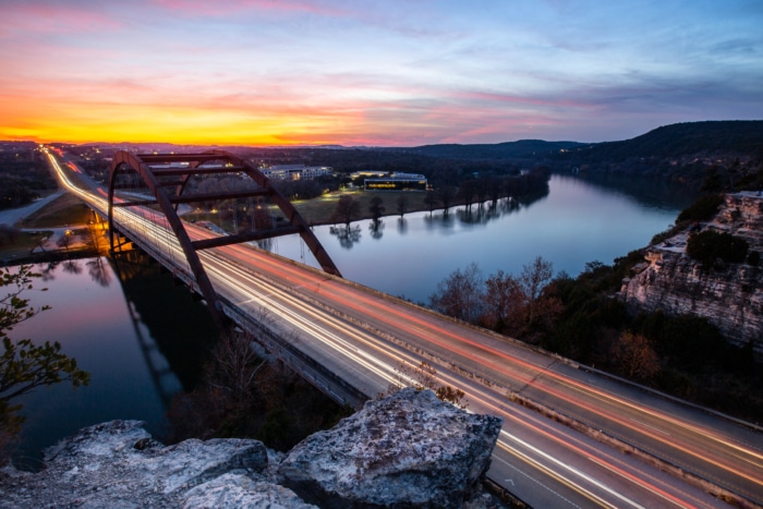 pennybacker bridge sunset